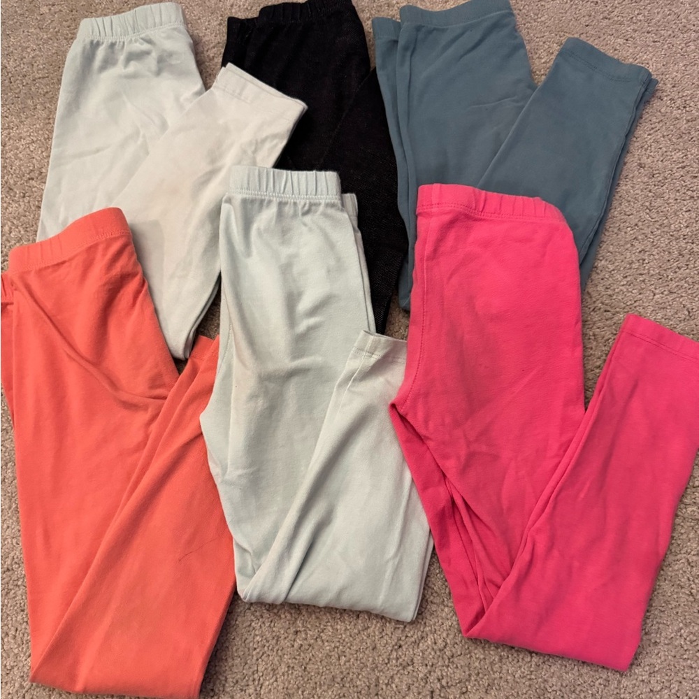 Lot of 7 Pants: 6 Leggings and 1 Joggers, Cat & Jack, H&M, 6/7 (S)
